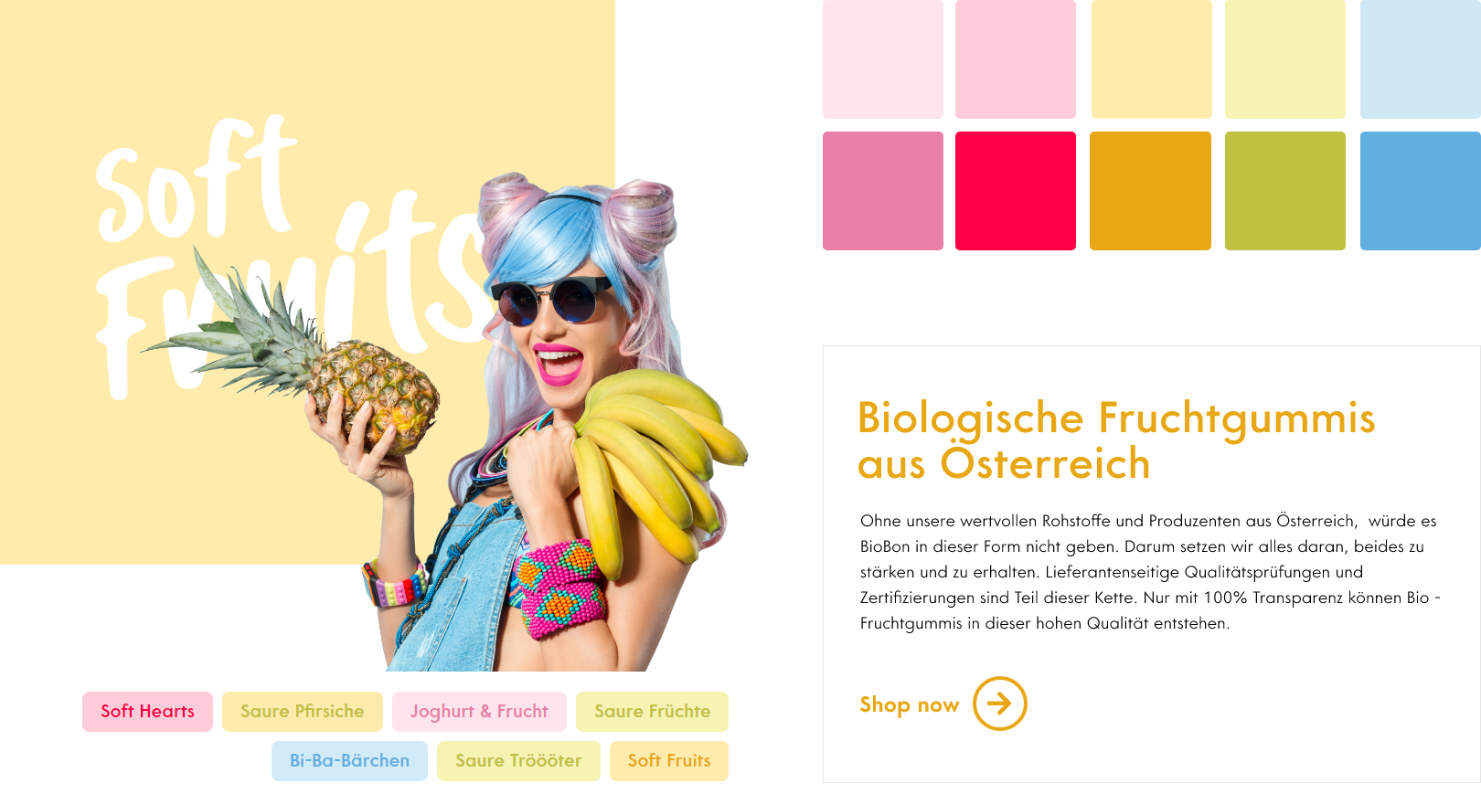 Farb- und Bilderwelt der BioBon Website
