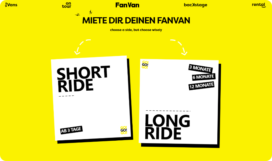 Fanvan Desktop Short Ride - Long Ride