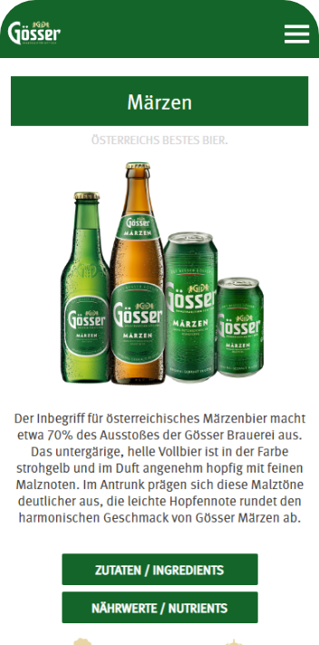 Gosser Screenshot Shop - Details zu Biersorte Märzen