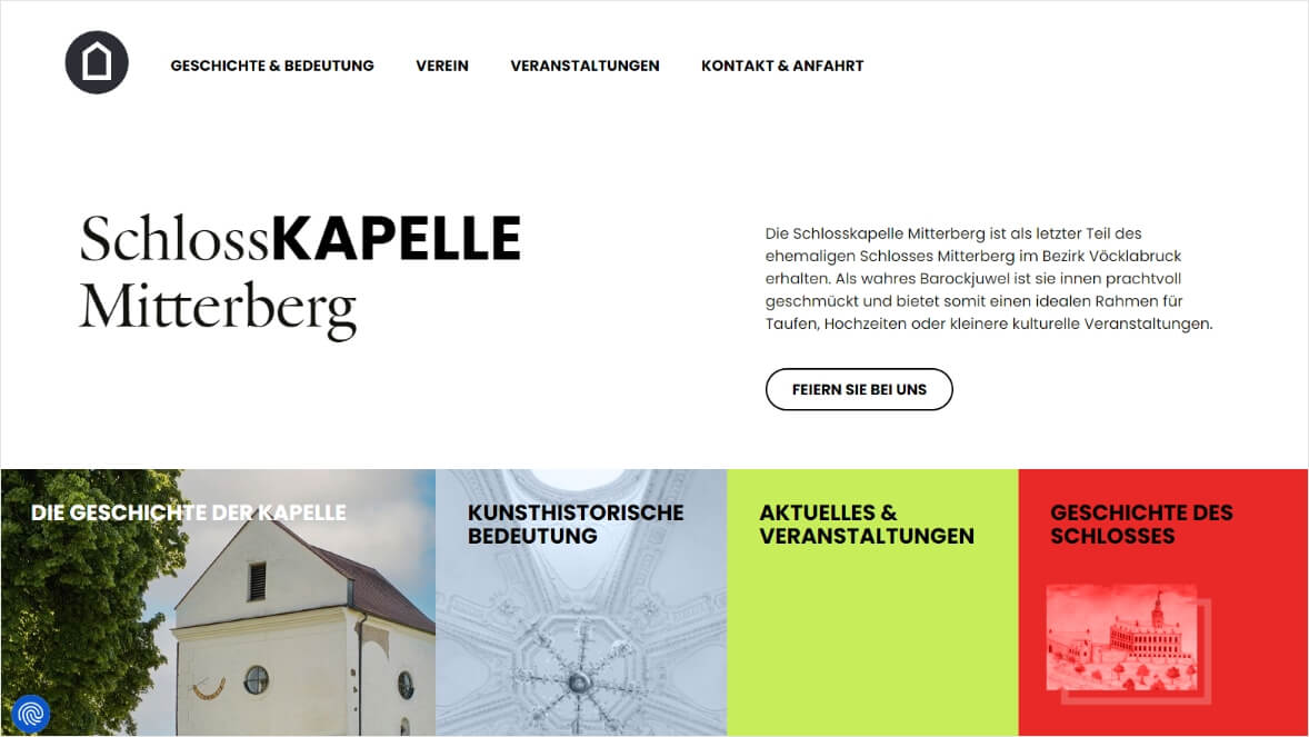 Startseite Schlosskapelle Mitterberg Website